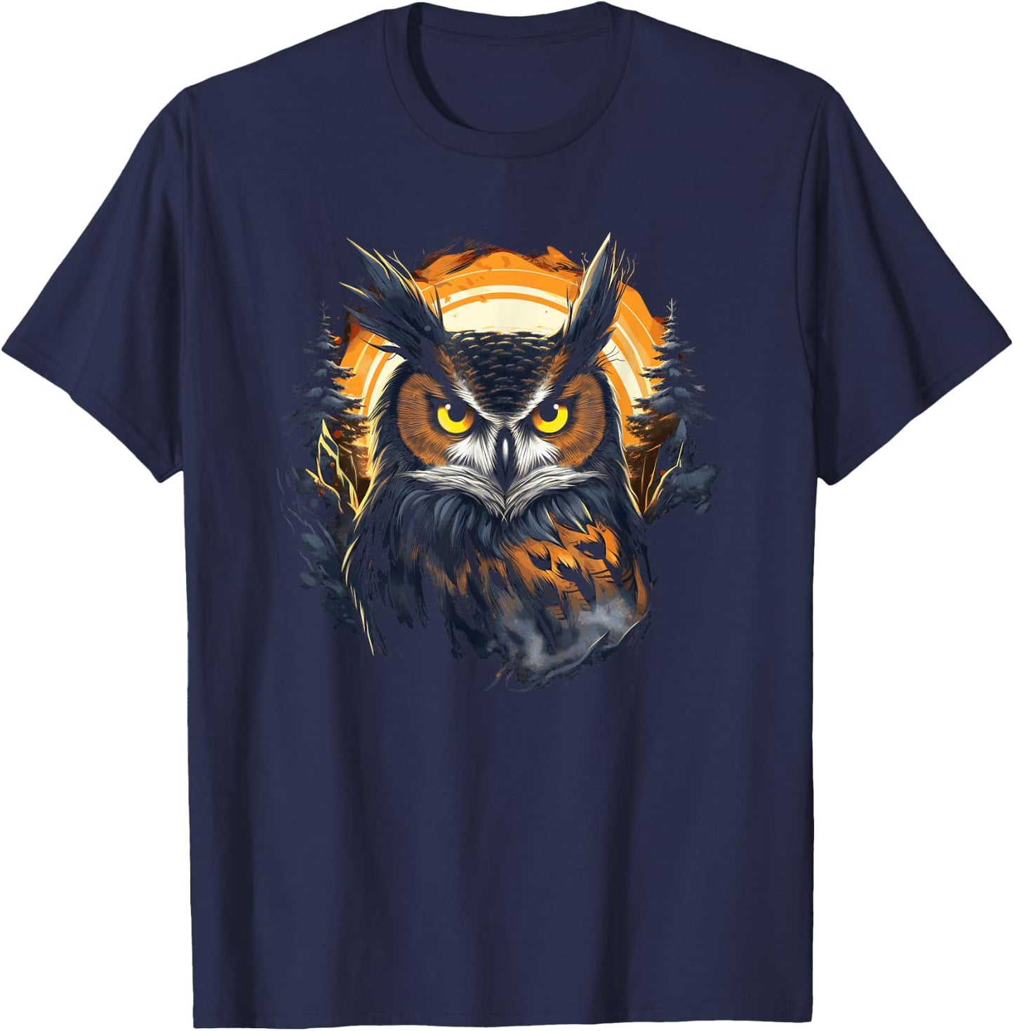 Great Horned Owl T-Shirt - T-Shirt | Navy