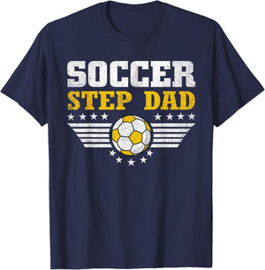 Soccer Step Dad Funny Sports Players Step Dad Father's Day T-Shirt - T-Shirt | Navy