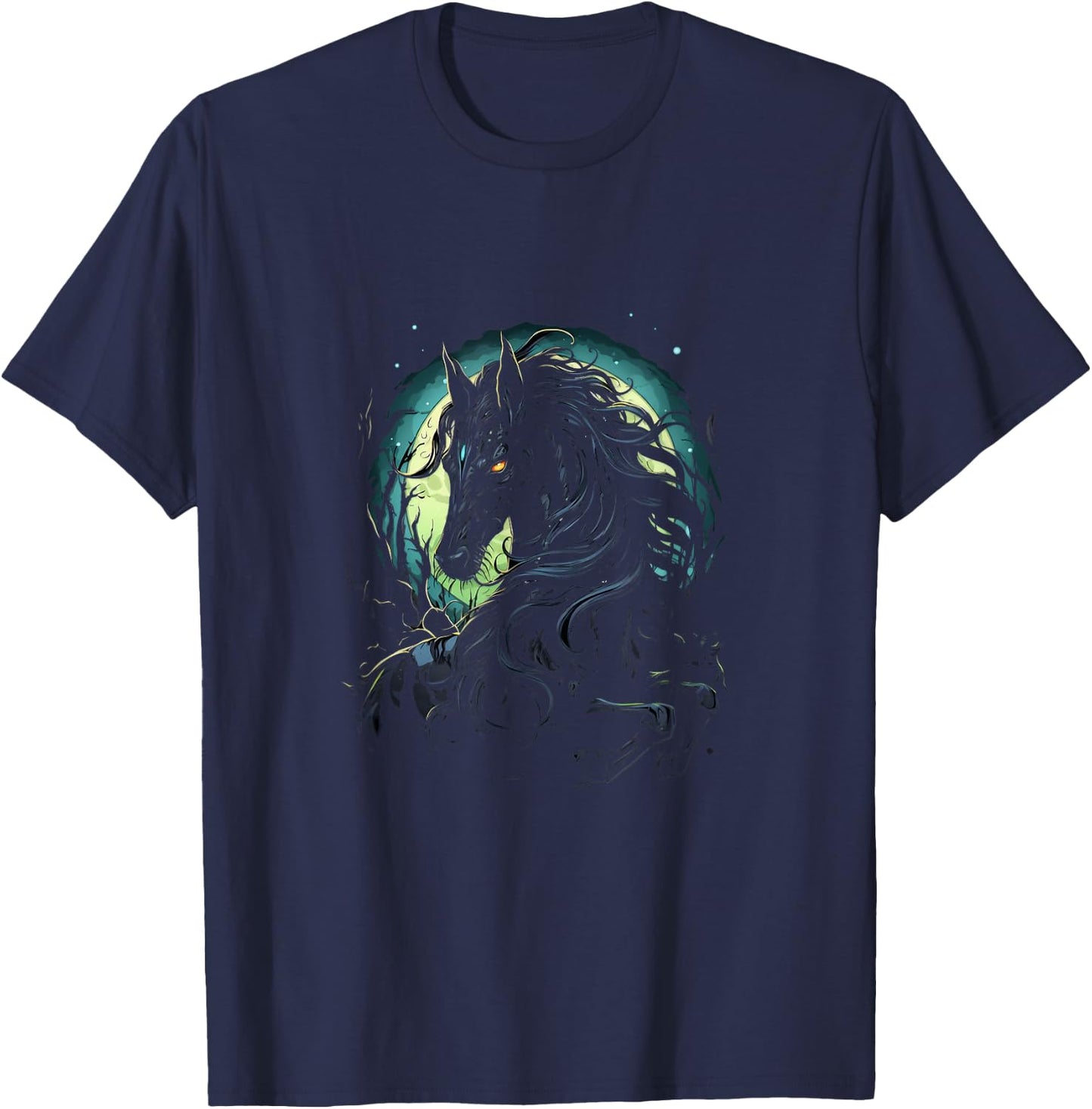 Gothic Horse Creepy Dark Horses Animal Goth T-Shirt - T-Shirt | Navy