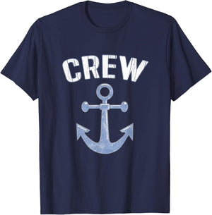 Boating Captain Crew Pontoon Nautical Gift Sailing Anchor T-Shirt - T-Shirt | Navy