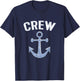 Boating Captain Crew Pontoon Nautical Gift Sailing Anchor T-Shirt - T-Shirt | Navy