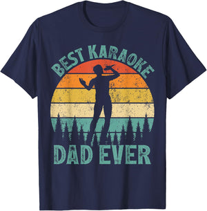 Funny Vintage Best Karaoke Dad Ever Father's Day T-Shirt - T-Shirt | Navy