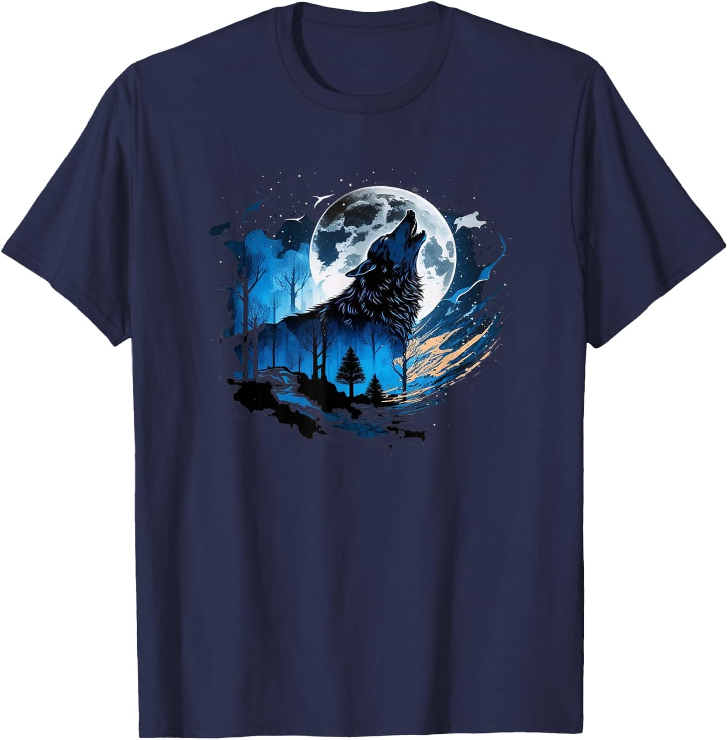 Wolf And Wolves Men Women Kids T-Shirt - T-Shirt | Navy