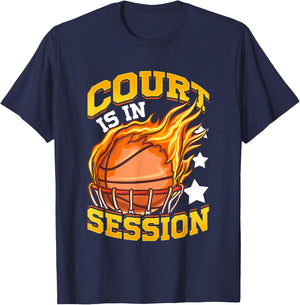 Funny Basketball Player Court Is In Session Slam Dunk Gamer T-Shirt - T-Shirt | Navy