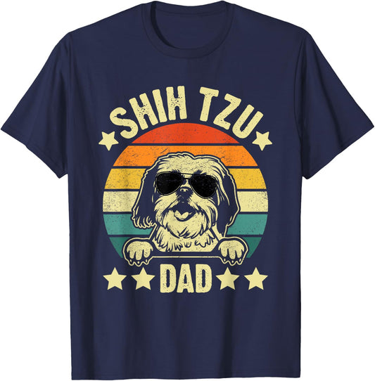 Shih Tzu Dad - Father's Day Pet Dog Breed Pet Paw Men T-Shirt - T-Shirt | Navy