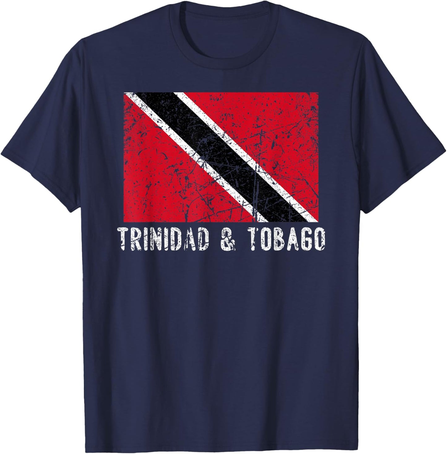 Trinidad And Tobago Distressed Caribbean Men Women Kids T-Shirt - T-Shirt | Navy