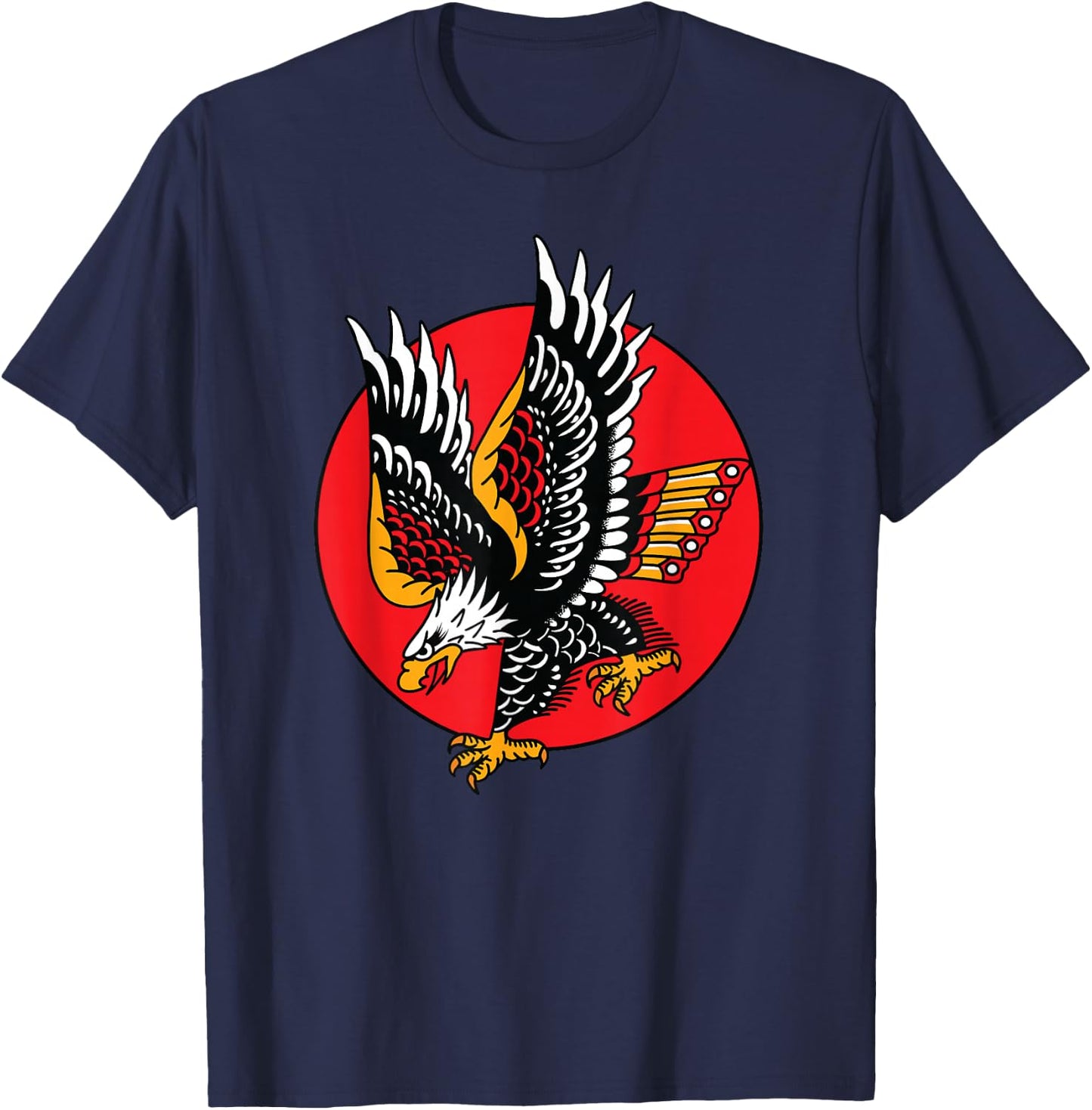 Eagle American Traditional Tattoo Ink Old School Flash Inked T-Shirt - T-Shirt | Navy
