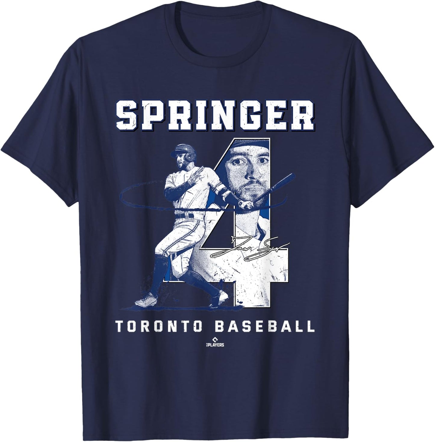 Number and Portrait George Springer Toronto MLBPA T-Shirt - T-Shirt | Navy