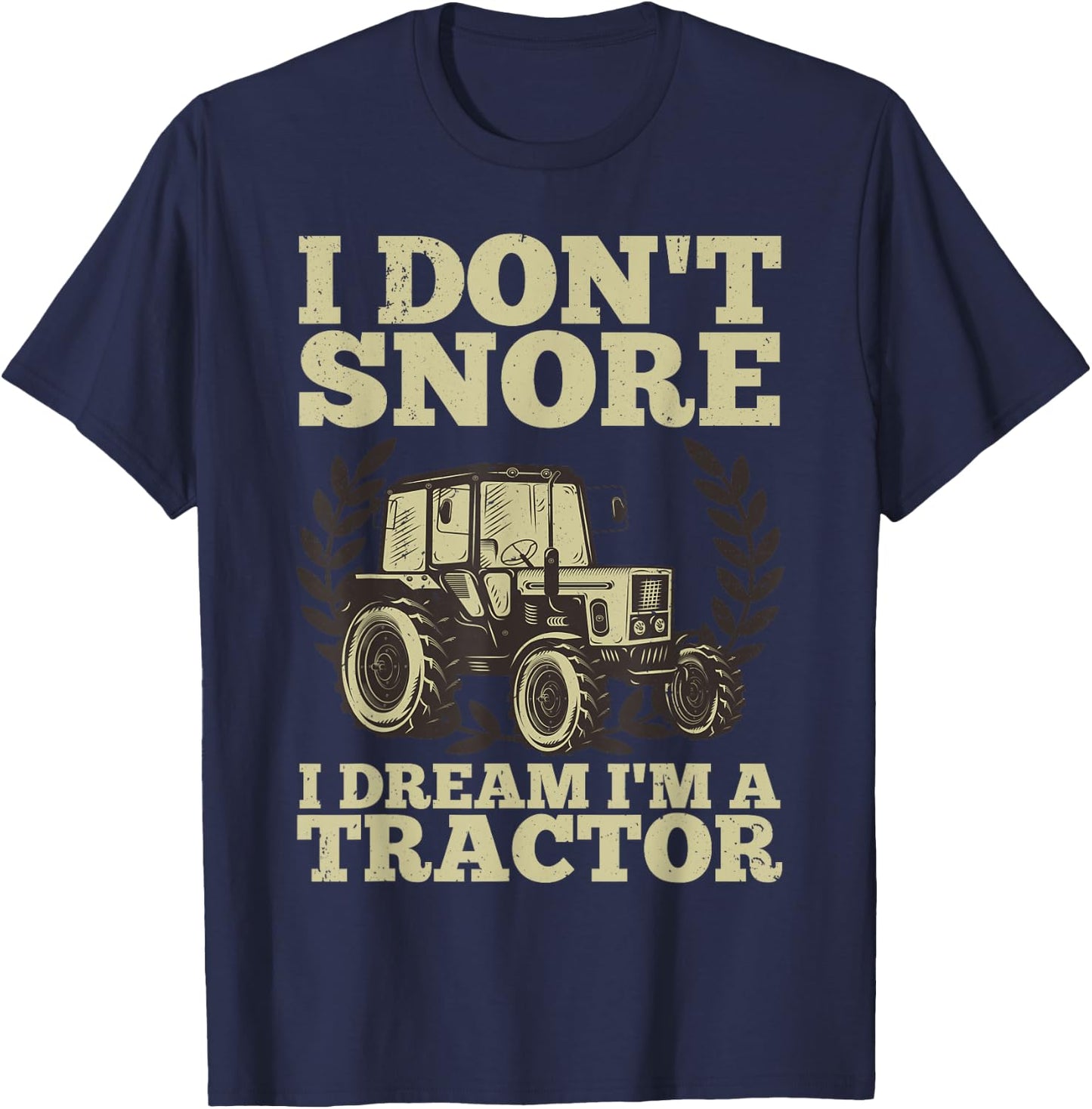 Cute Tractor Dad Kids Agriculture Farmer Snore Truck T-Shirt - T-Shirt | Navy