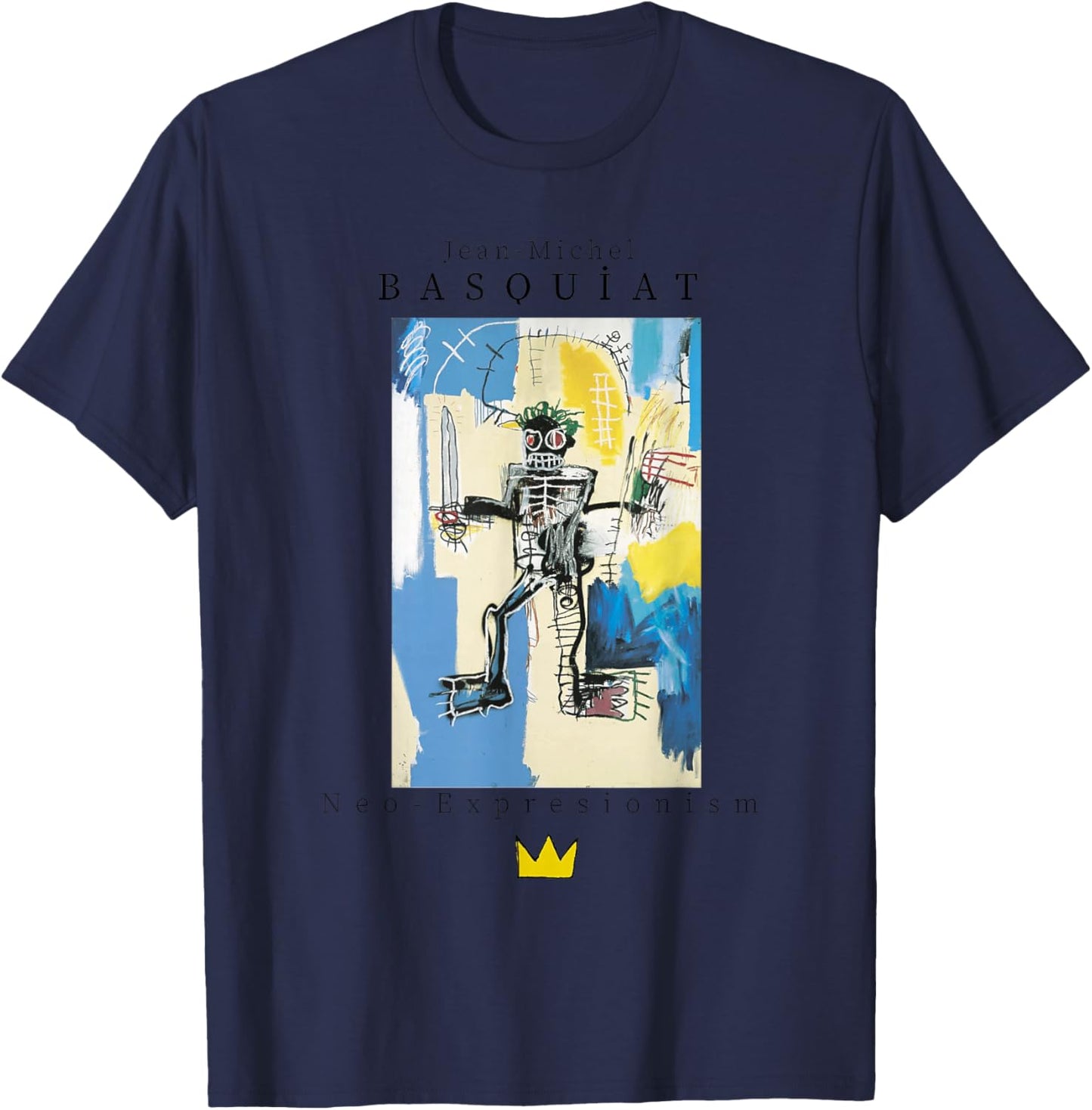 Urban, Streetwear, Graphics, Basquiat, Art, Abstract T-Shirt - T-Shirt | Navy