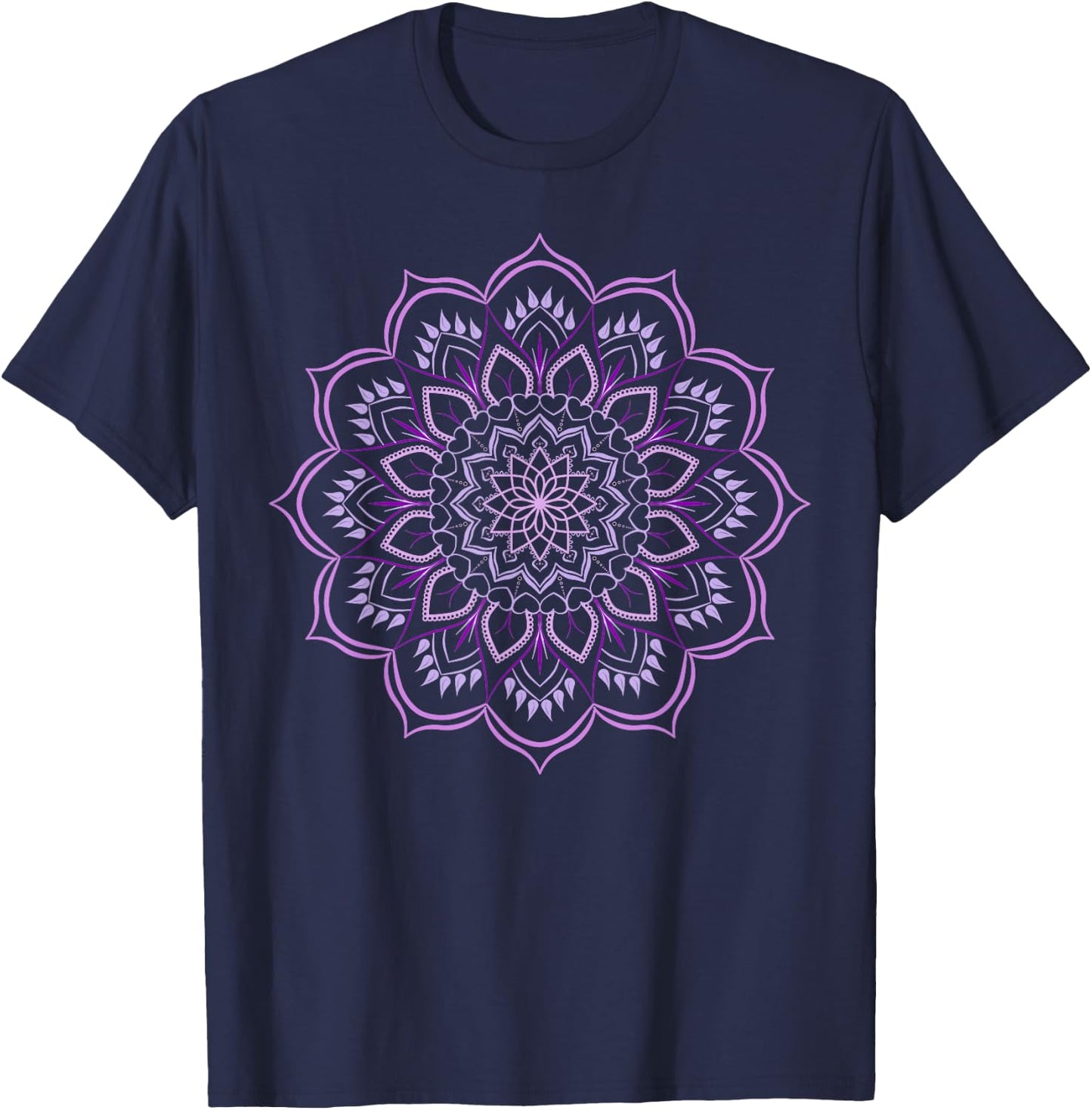 Mandala Sacred Energy Yoga Prana Art Mantra Om Good Vibe T-Shirt - T-Shirt | Navy