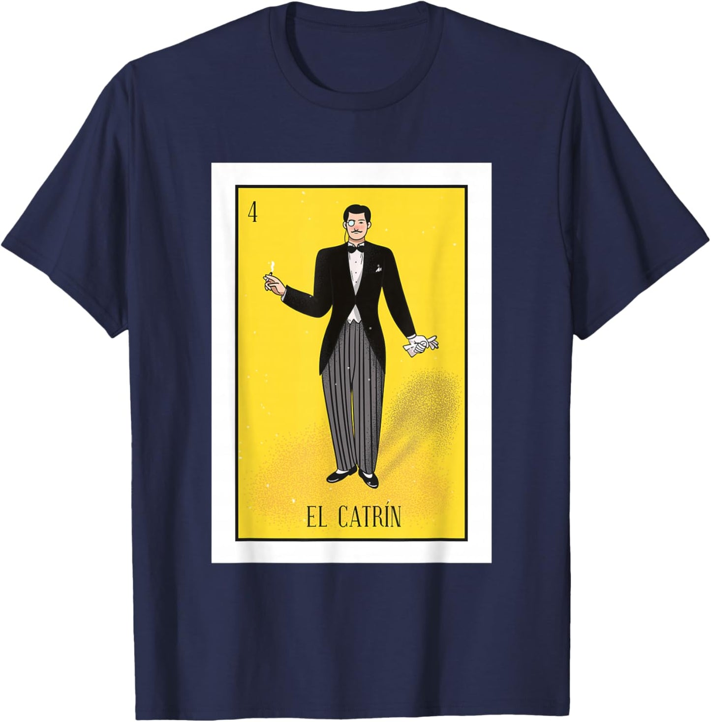 El Catrin Lottery The Gentleman Lottery Mexican paper T-Shirt - T-Shirt | Navy