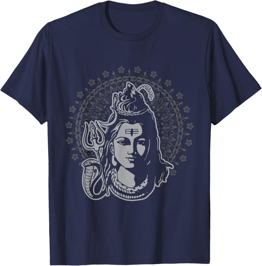 Lord Shiva Hindu God Mahadeva Trident Hinduism Devotee T-Shirt - T-Shirt | Navy