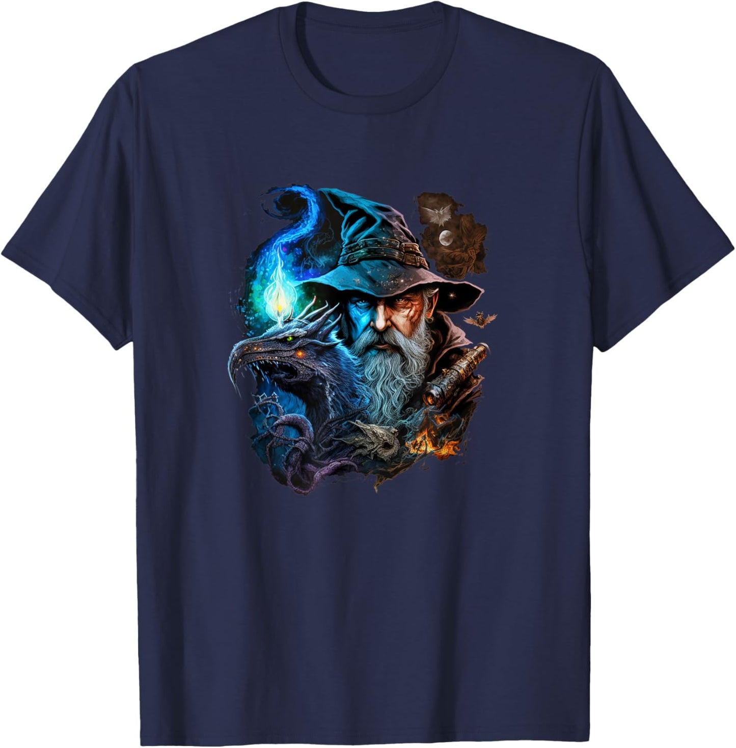 Retro Magical Wizard Fantasy T-Shirt - T-Shirt | Navy
