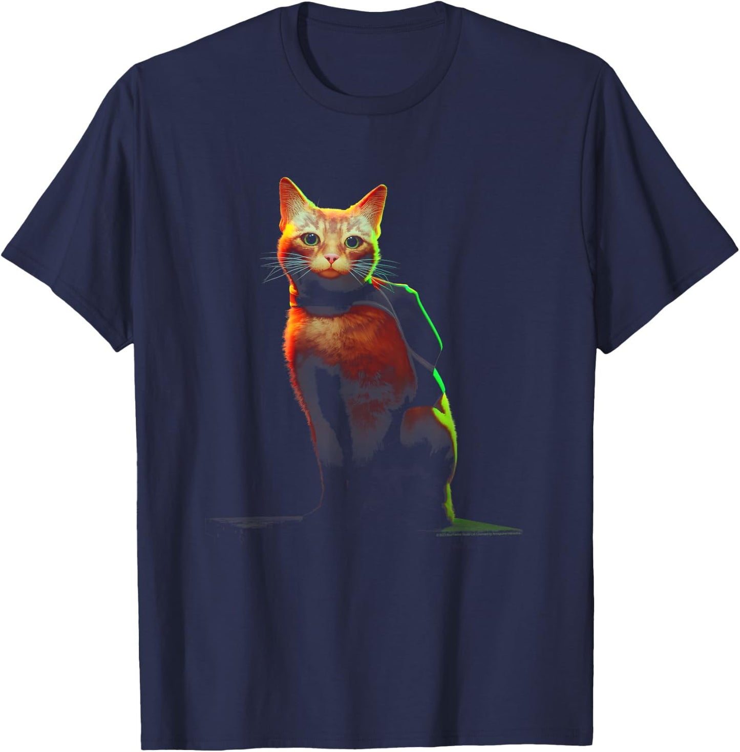 Stray Main Game Poster Cat T-Shirt - T-Shirt | Navy