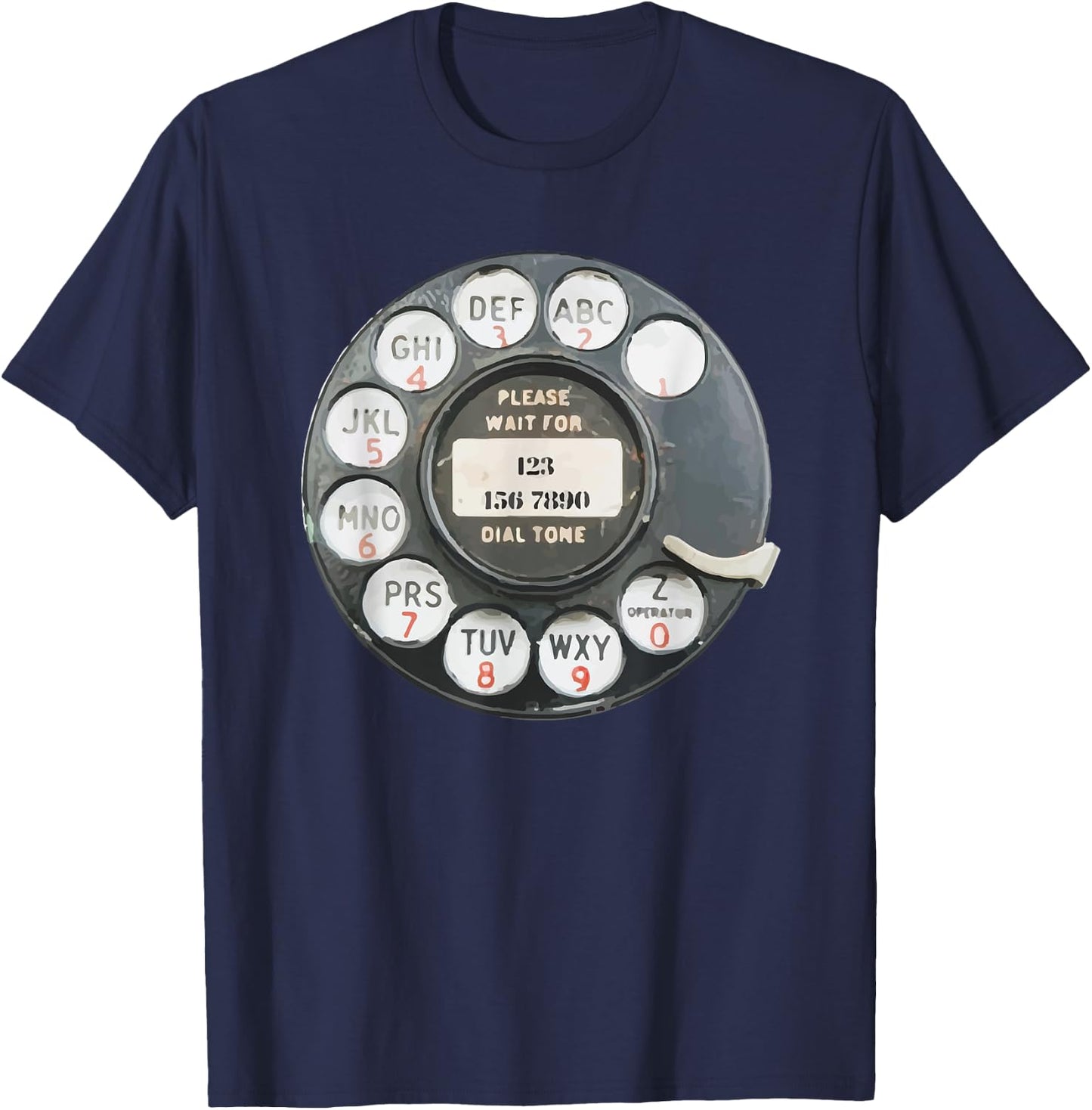 Vintage Retro Rotary Dial Phone Graphic Art T-Shirt - T-Shirt | Navy