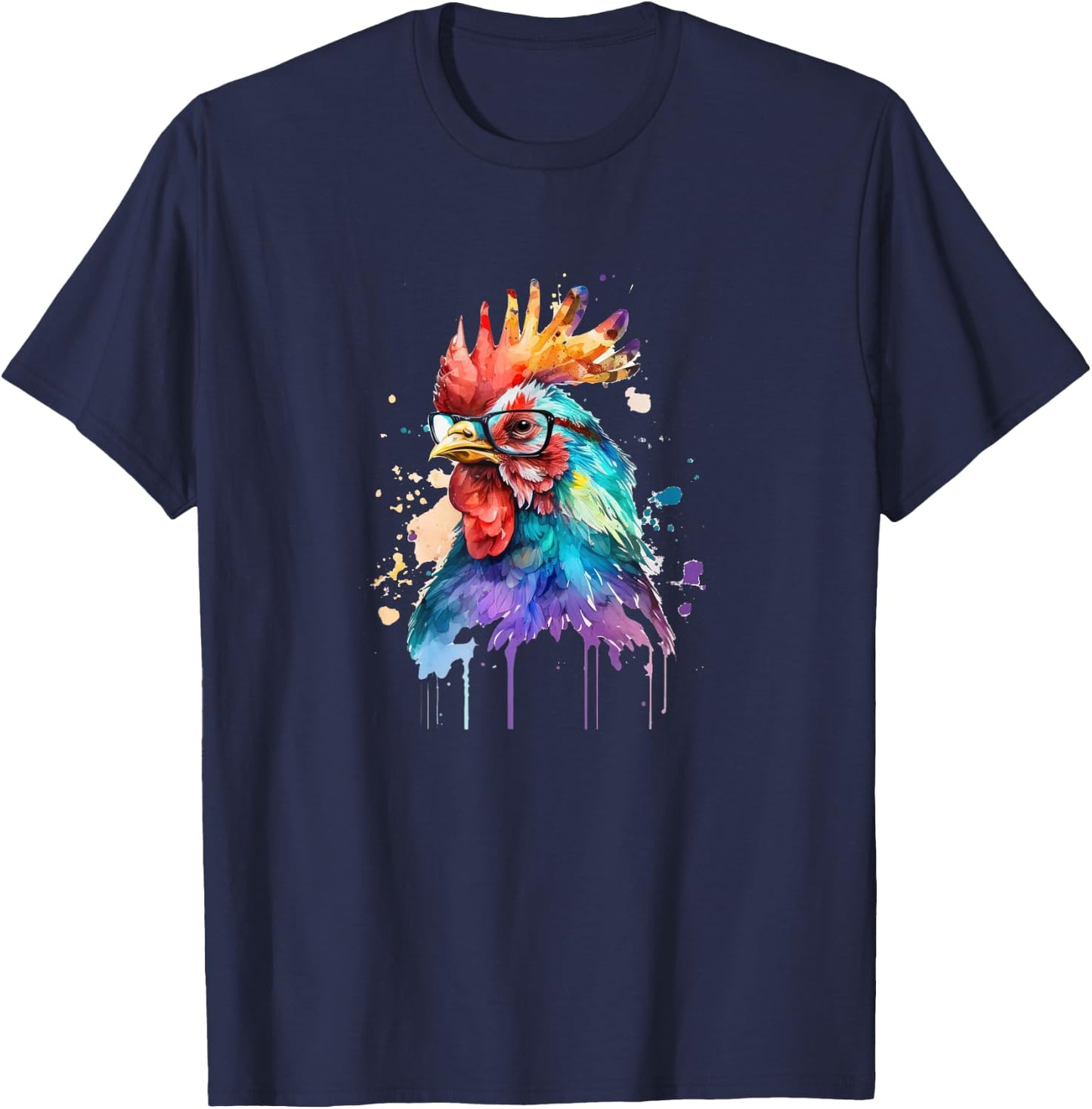 Cute Farm Chicken Lovers Motif Funny Country Design Chicken T-Shirt - T-Shirt | Navy