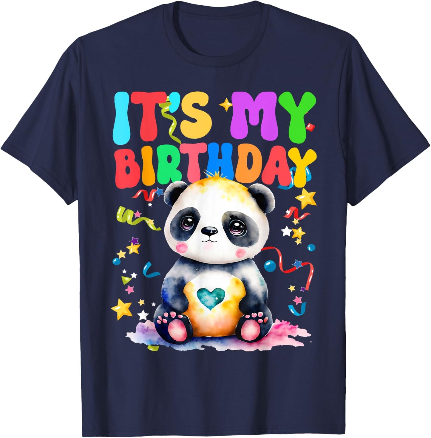 Panda Birthday For Kids It's My Birthday Panda T-Shirt - T-Shirt | Navy
