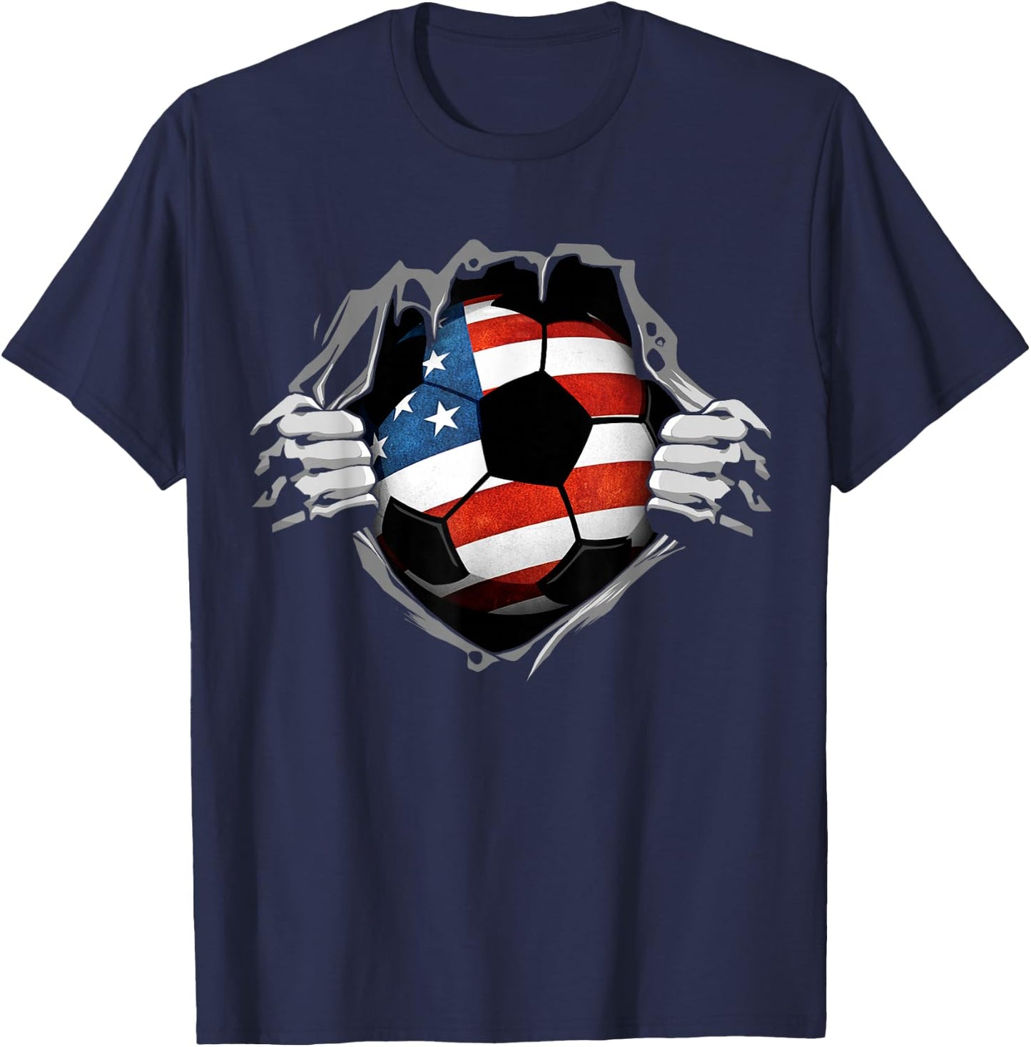 USA Soccer Ball Jersey US Support T-Shirt - T-Shirt | Navy