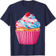Sweets Pink Cupcake Lovers Sprinkles Pattern Dessert Food T-Shirt - T-Shirt | Navy