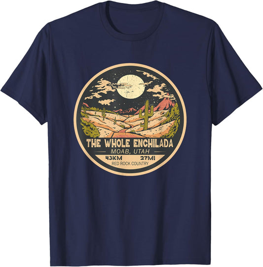 The Whole Enchilada Trail Utah Mountain Biking Emblem T-Shirt - T-Shirt | Navy