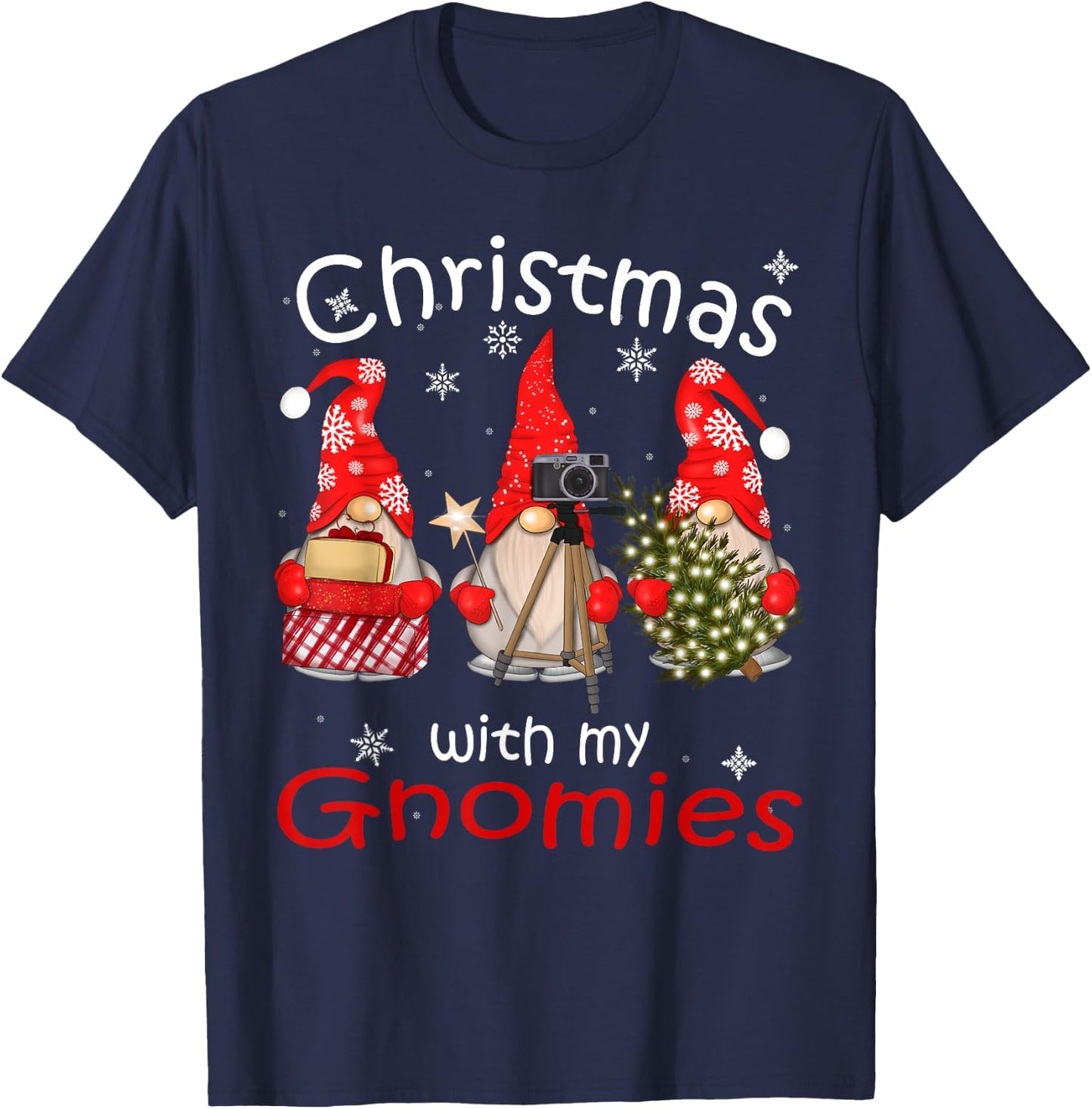 Gnome Gifts Funny Family Christmas Shirts Women 2024 T-Shirt - T-Shirt | Navy