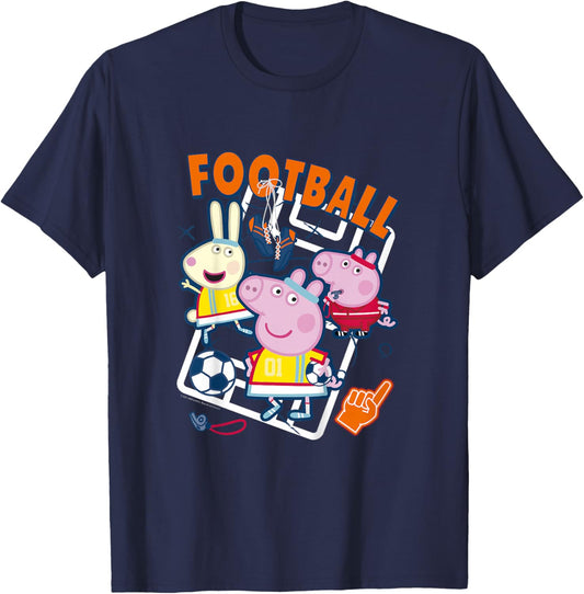 Peppa Pig Football Group Shot T-Shirt - T-Shirt | Navy