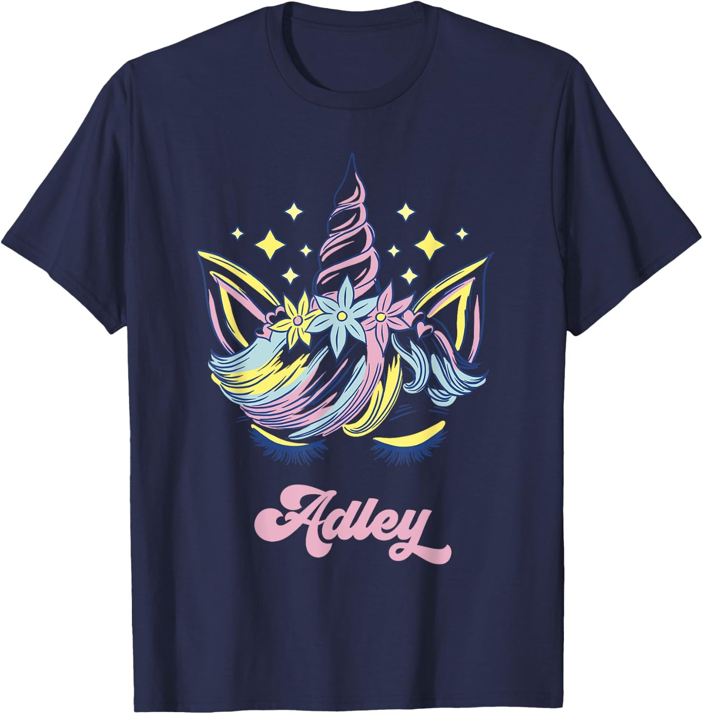 Adley Merch Unicorn Design T-Shirt - T-Shirt | Navy