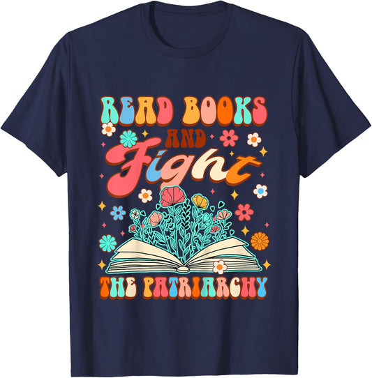 Feminist Baby Girls Power Read Books & Fight The Patriarchy T-Shirt - T-Shirt | Navy