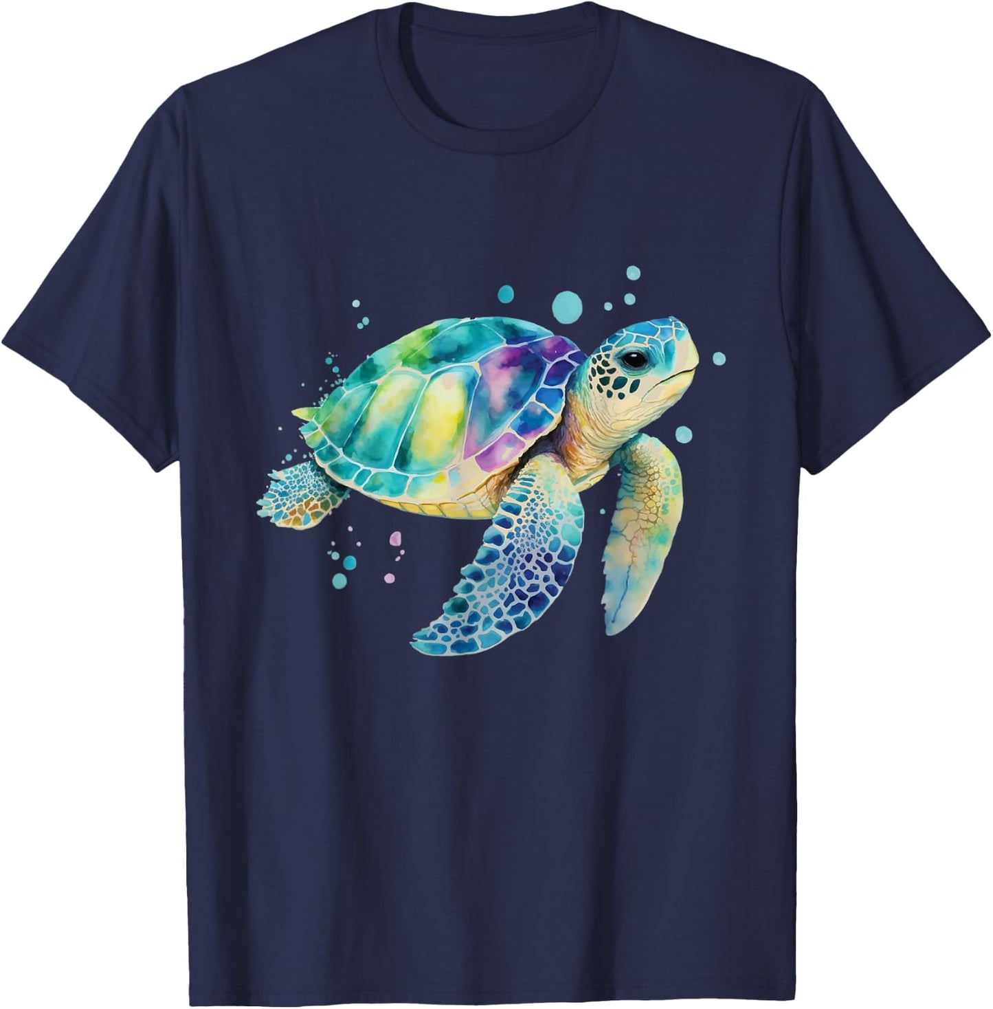 Turtle Splash Artwork - Beach Ocean Wildlife Animal Lover T-Shirt - T-Shirt | Navy