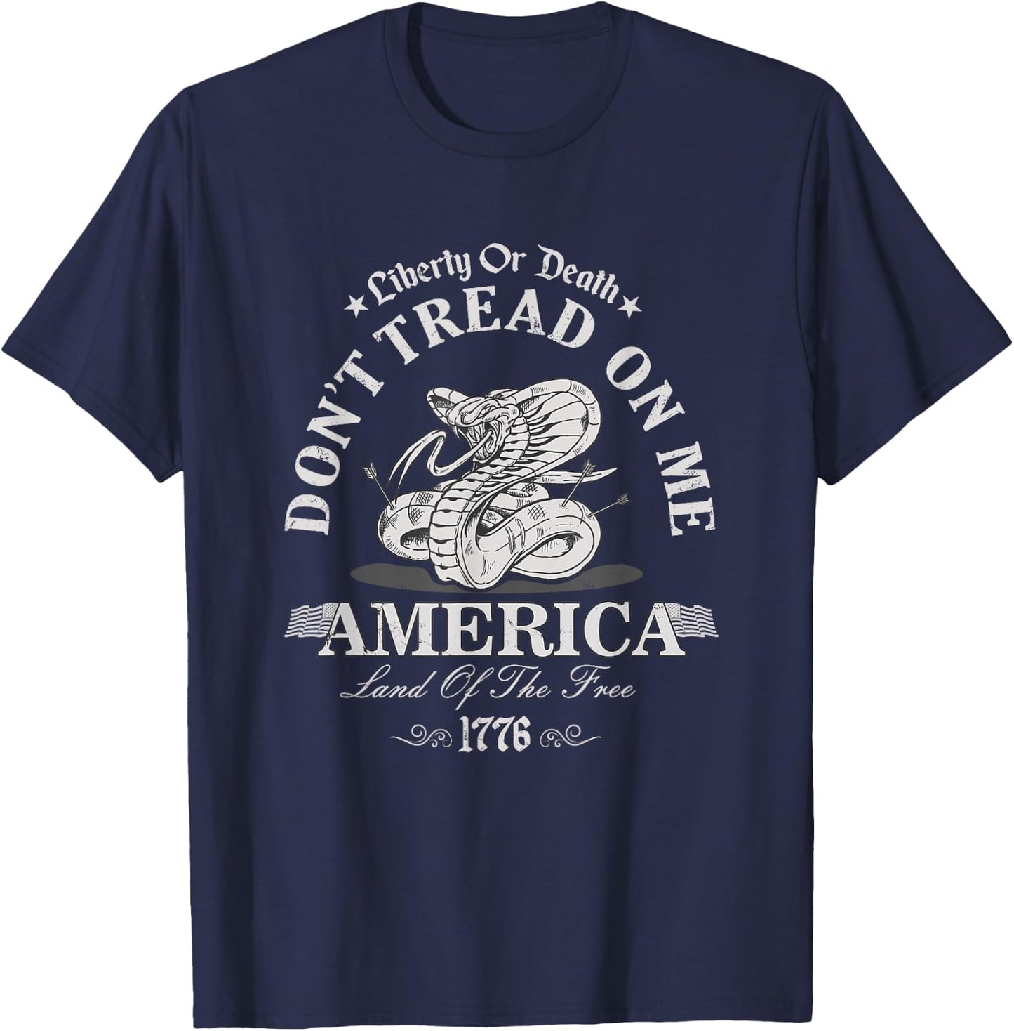 LIBERTY OR DEATH DO NOT TREAD ON ME Patriotic Proud 1776 Women Men T-Shirt - T-Shirt | Navy