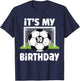10 Years Old Soccer 10th Birthday Player Kids B-Day Party T-Shirt - T-Shirt | Navy