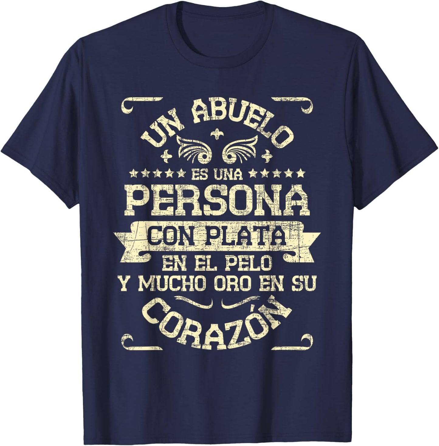 Un Abuelo Es Una Persona Con Plata En El Pelo - Grandfather T-Shirt - T-Shirt | Navy