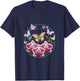 Orchids and Butterflies Butterfly Flower Orchid Plant Lovers T-Shirt - T-Shirt | Navy