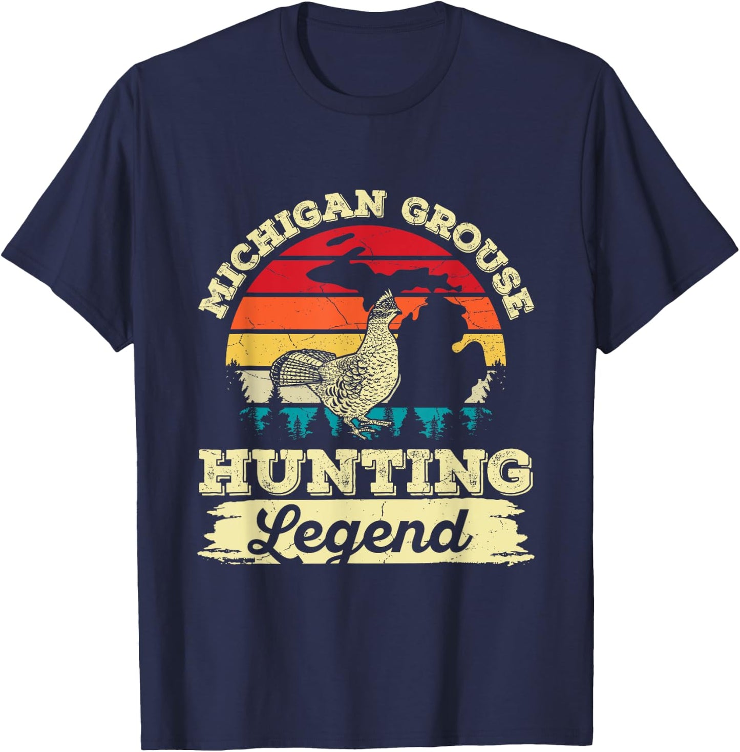Michigan Ruffed Grouse Quote for a Ruffed Grouse hunter T-Shirt - T-Shirt | Navy