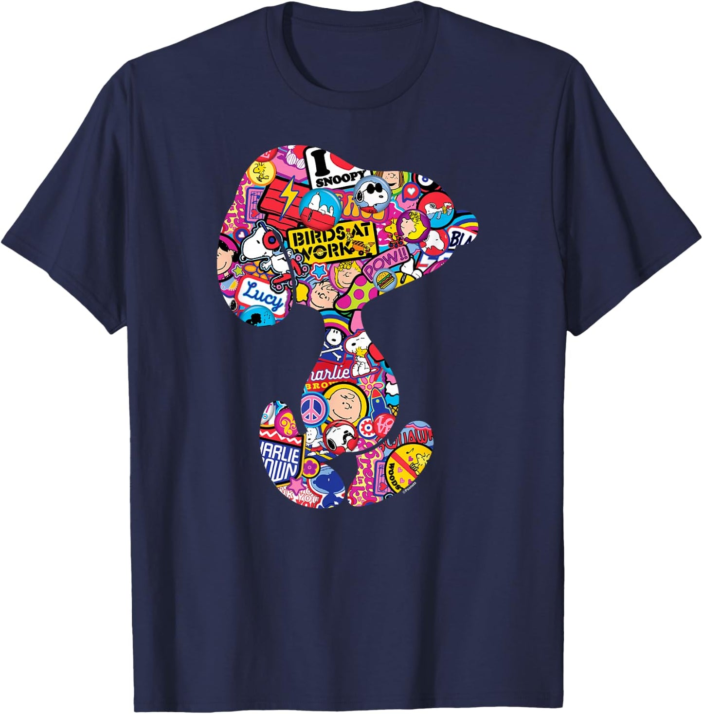 Peanuts - Snoopy Silhoutte Pattern T-Shirt - T-Shirt | Navy