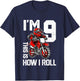 Kids Im 9 This Is How I Roll Dirt Bike 9th Birthday Party Boys T-Shirt - T-Shirt | Navy