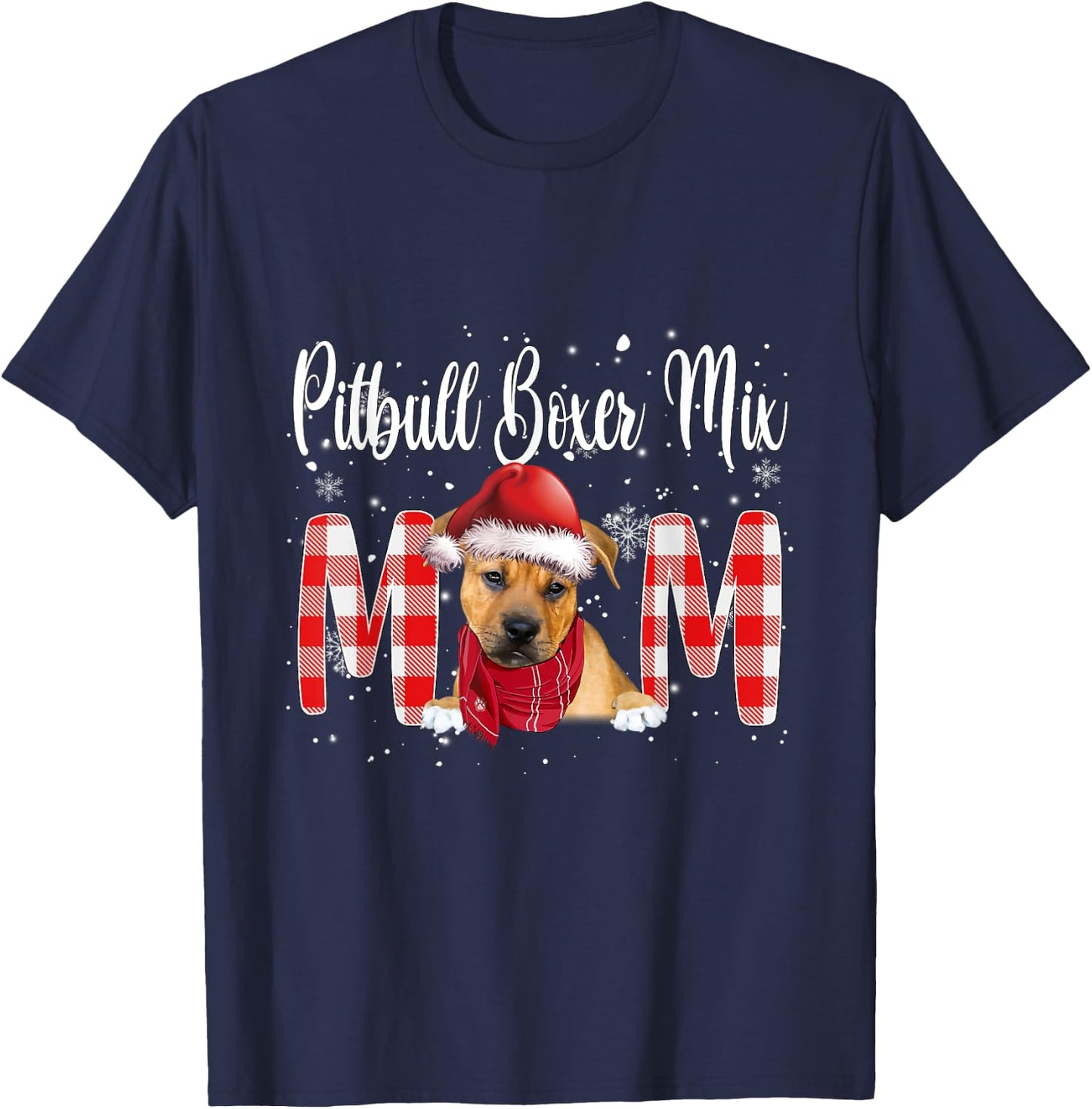 Pitbull Boxer Mix Dog Mom Dad Family Costume DIY Christmas T-Shirt - T-Shirt | Navy