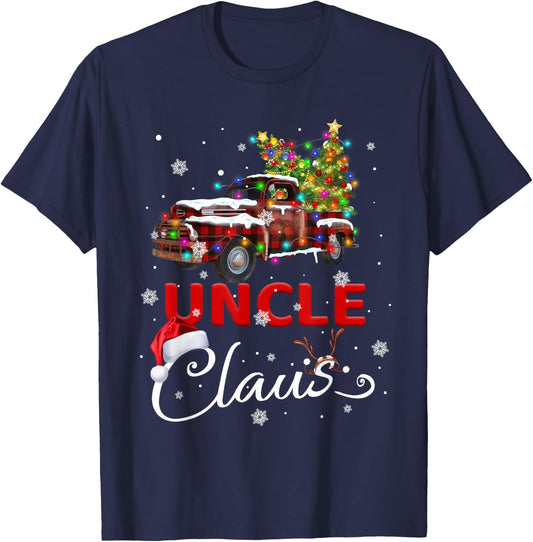 Uncle Claus Truck Santa Christmas Family Santa Men Women T-Shirt - T-Shirt | Navy