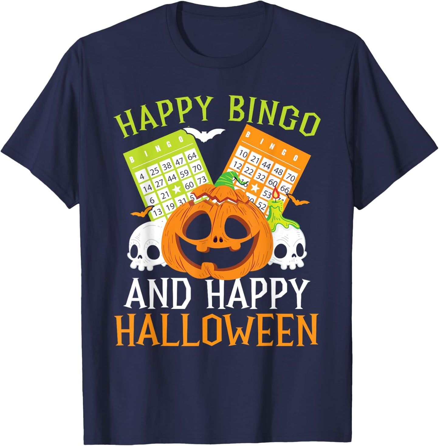Bingo Halloween Trick Or Treat Bingo Player Bingo Caller T-Shirt - T-Shirt | Navy