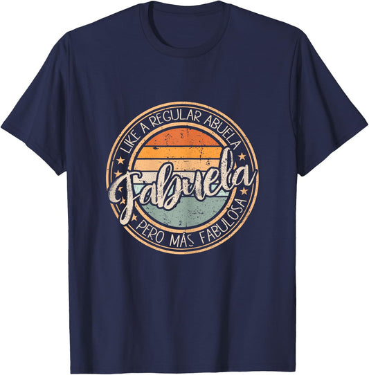 Like A Regular Abuela Fabuela Mothers Day Vintage Abuelita T-Shirt - T-Shirt | Navy
