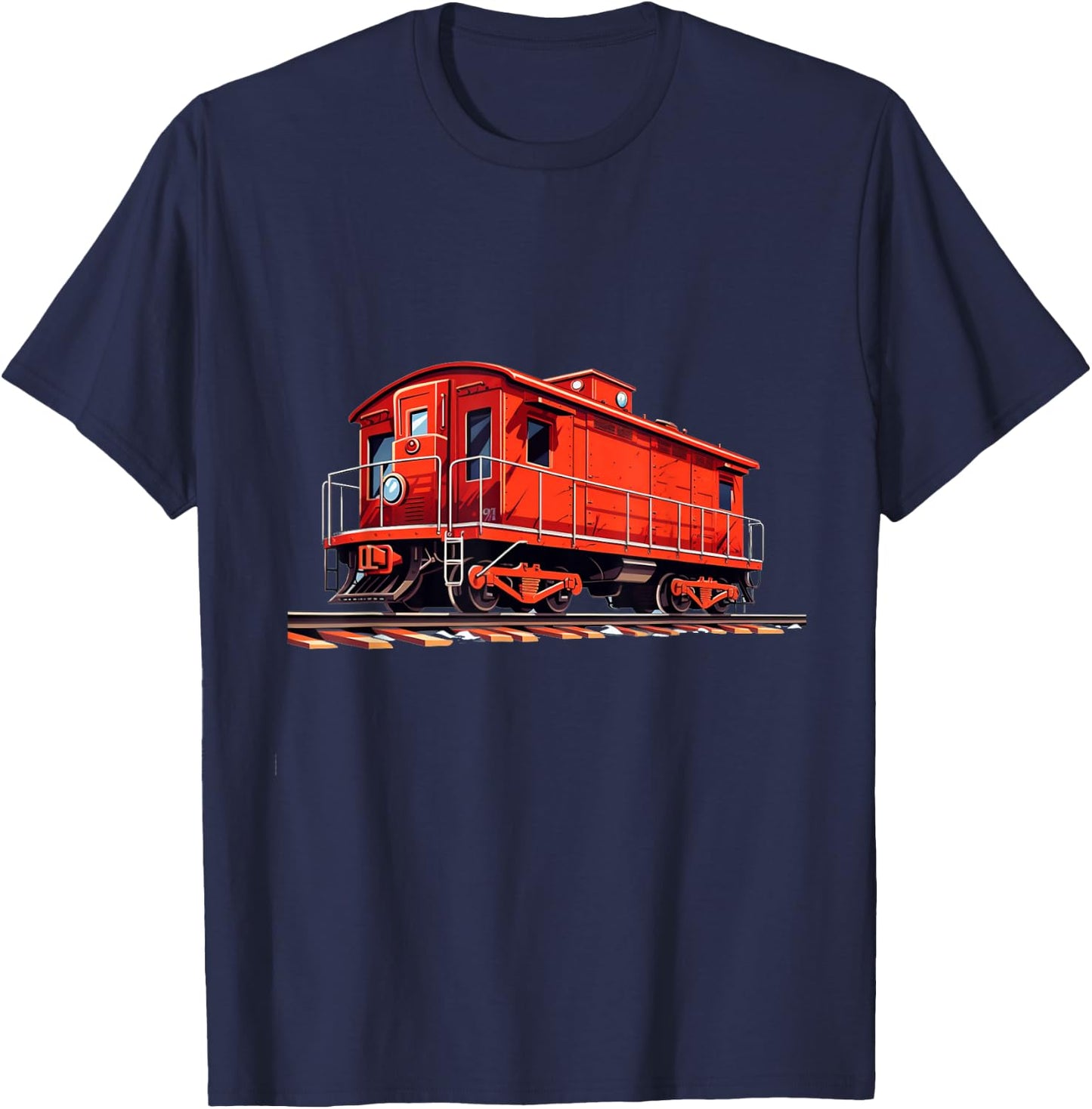 Funny Railroad Caboose for Rail and Railways Lovers T-Shirt - T-Shirt | Navy