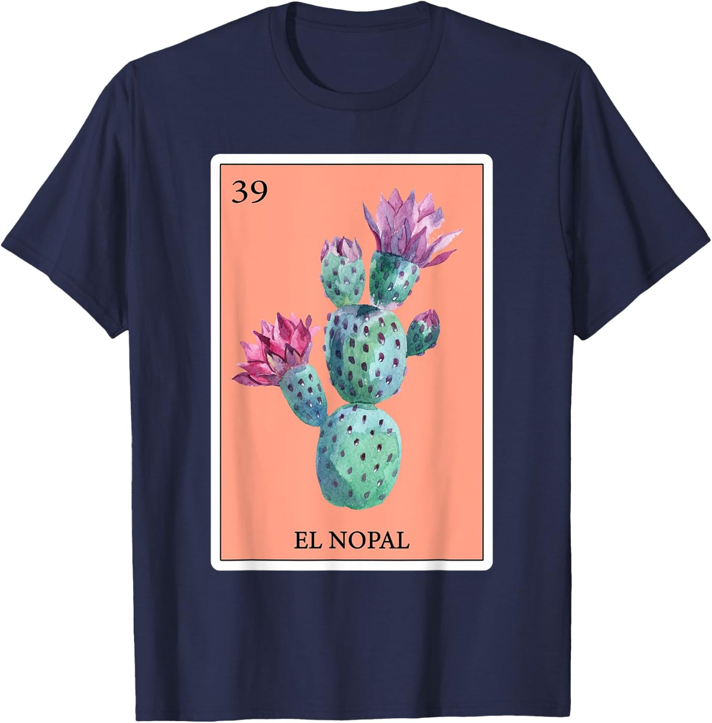 Cactus Funny Spanish-Mexican Bingo Gifts Card - El Nopal T-Shirt - T-Shirt | Navy