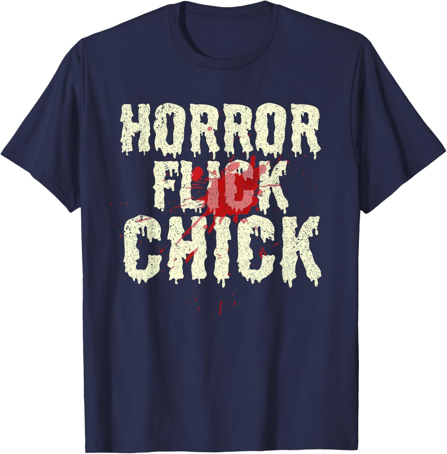 Funny Horror Art Women Halloween Film Horror Movie T-Shirt - T-Shirt | Navy