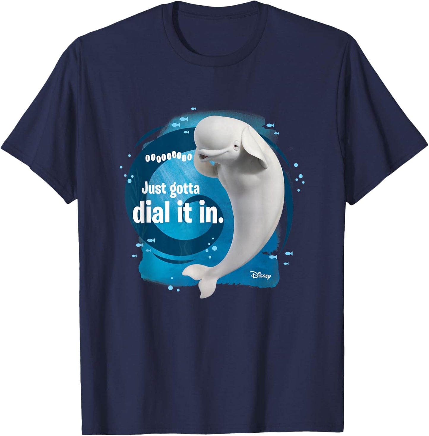 Finding Dory - Bailey Beluga Whale Just Gotta Dial It In T-Shirt - T-Shirt | Navy