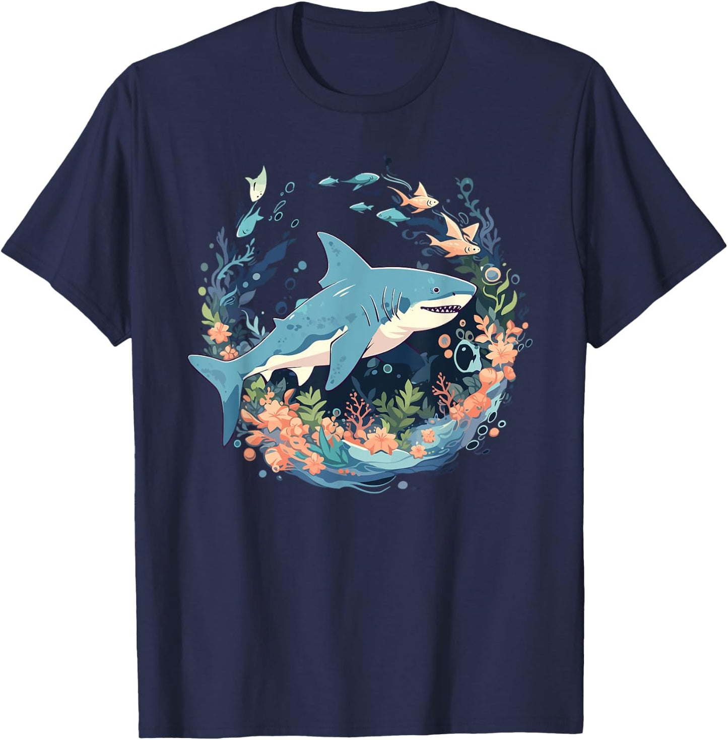 Cottacecore Goth Shark Kids Funny Shark T-Shirt - T-Shirt | Navy
