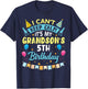I Can't Keep Calm It's My Grandson's 5th Birthday Happy Him T-Shirt - T-Shirt | Navy