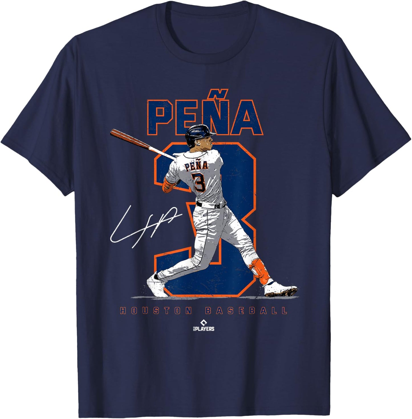 Number and Portrait Jeremy Pena Houston MLBPA T-Shirt - T-Shirt | Navy