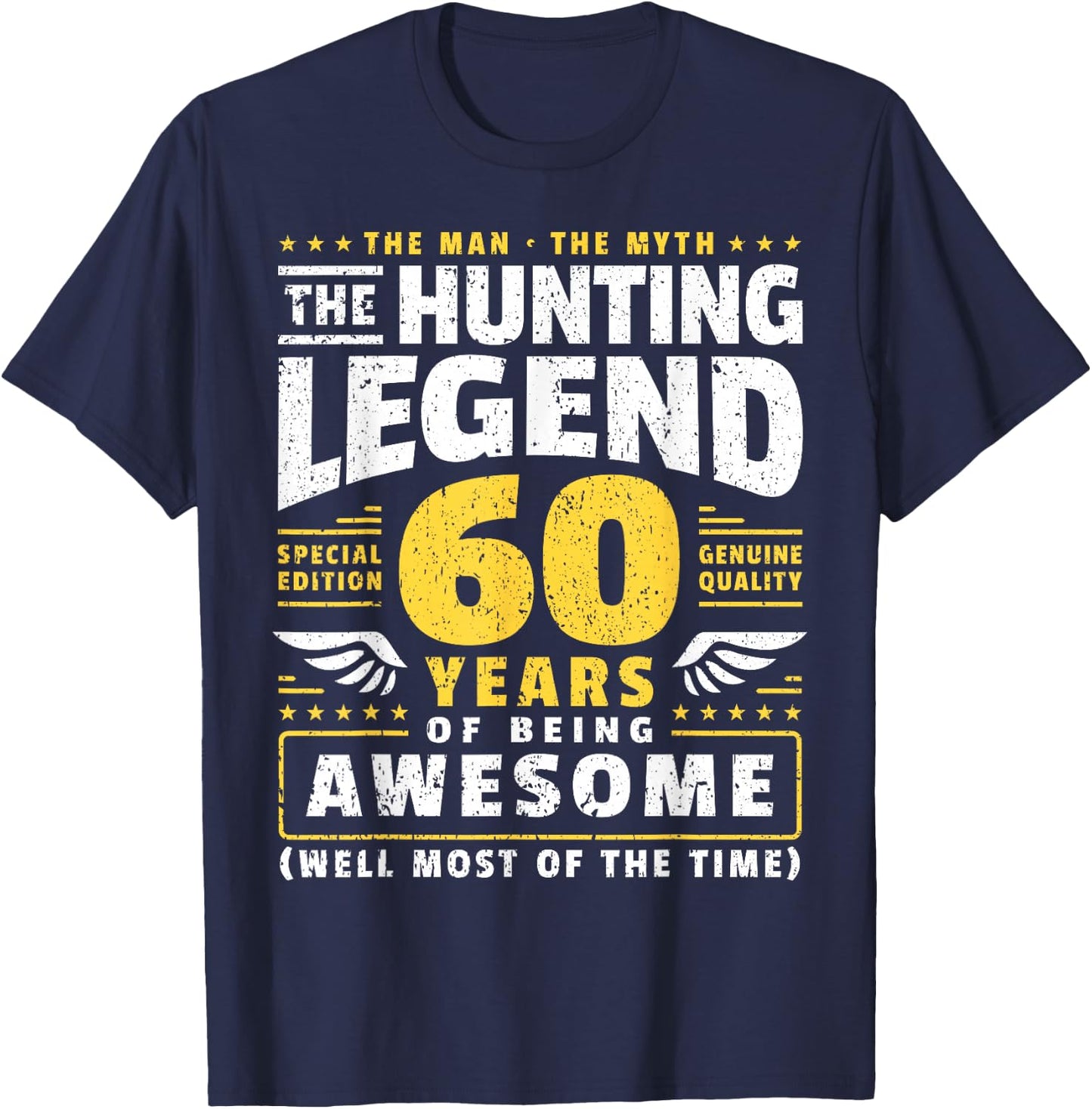 60th Birthday Hunter 60 Years Old Huntsman T-Shirt - T-Shirt | Navy