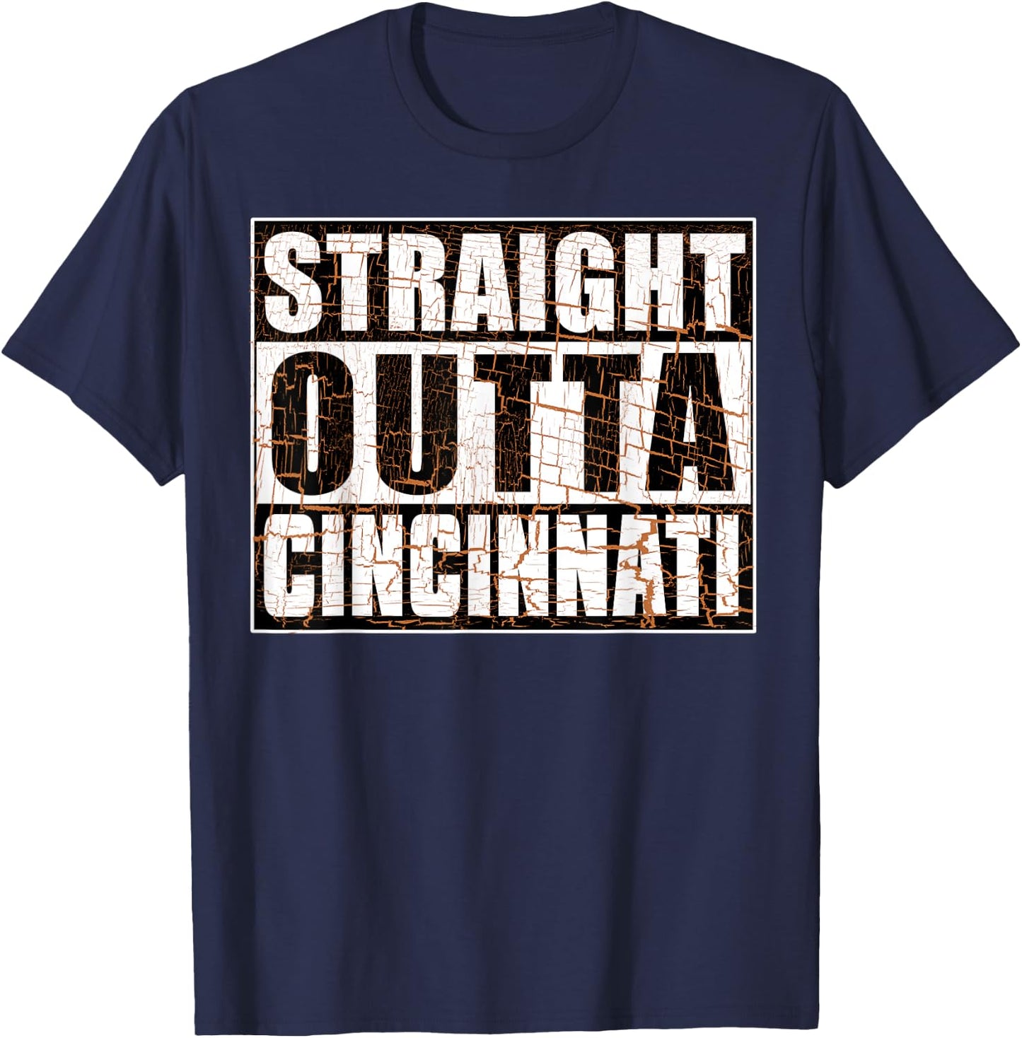 Vintage Cincinnati Straight Outta Cincinnati Hometown Pride T-Shirt - T-Shirt | Navy